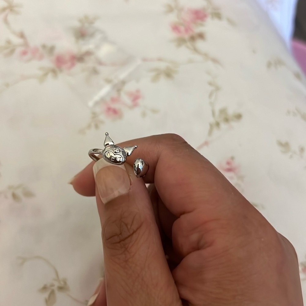 Kuromi Adjustable Silver Ring